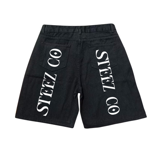 Black Denim Jorts