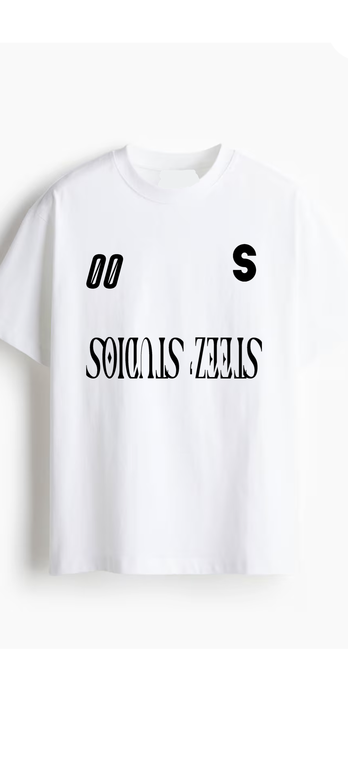 White Upside Down Jersey Style Heavyweight Tshirt