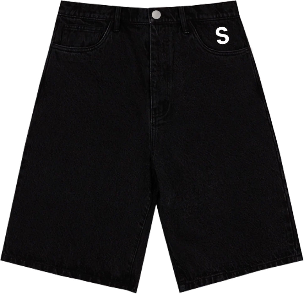 Black Denim Jorts